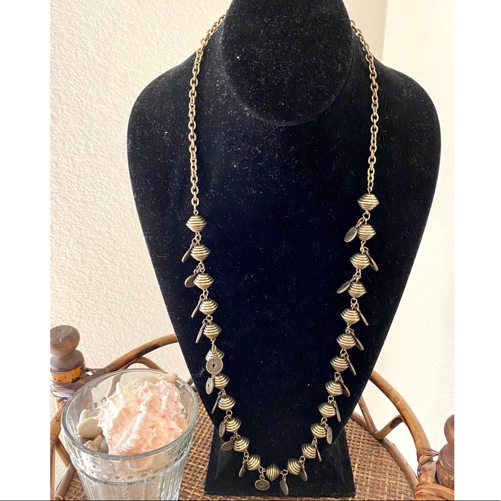 Nordstrom Bronze Multiple Drop Statement Necklace - image 1